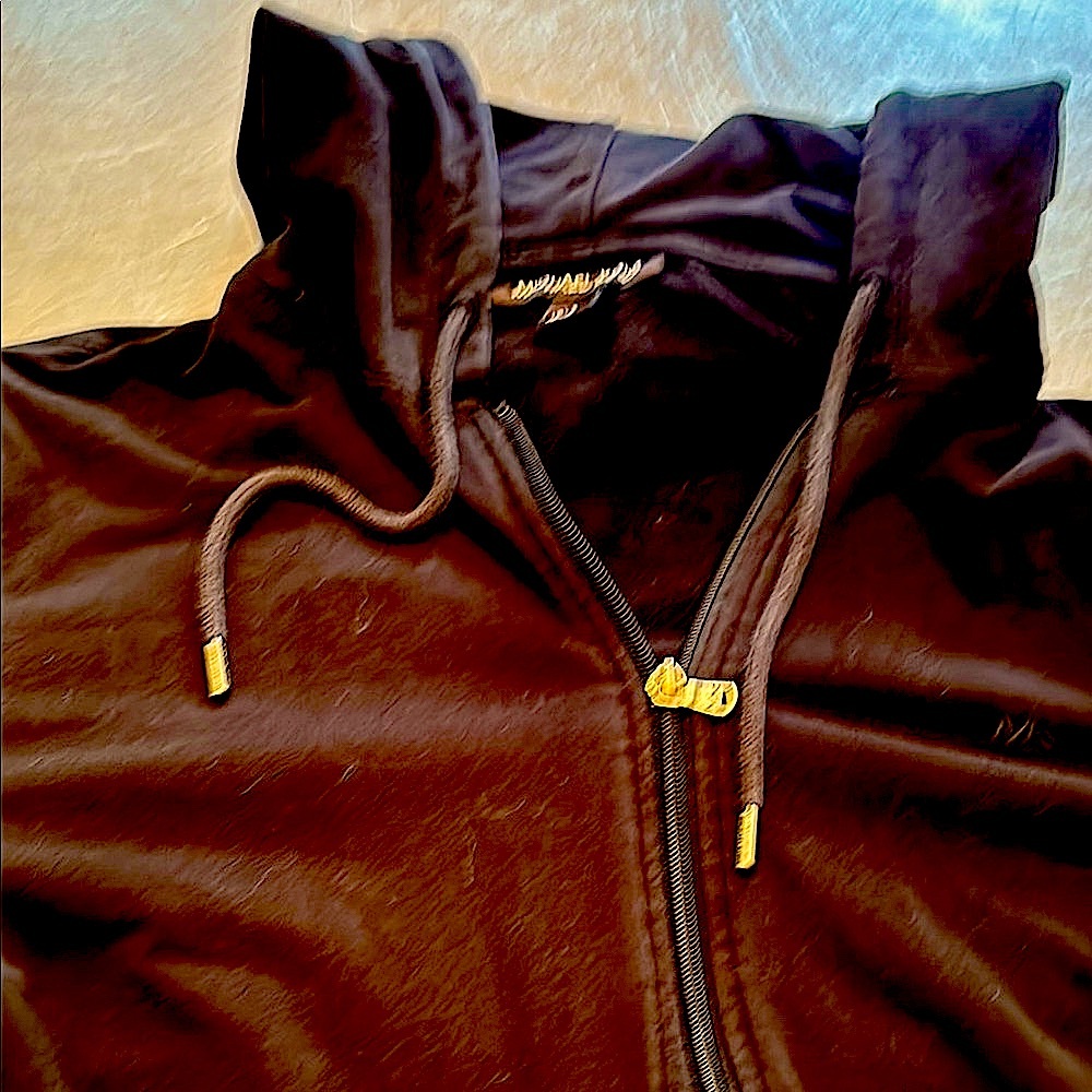 Michael Kors Black Zip Up Sweater with Ribbed Cuffs